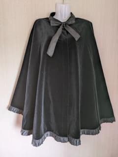 【お得な逸品】genny　ジェニー　優雅なベロアマント　大人クラシカル　ブラック お得な逸品】genny ジェニー 優雅なベロアマント 大人クラシカル
