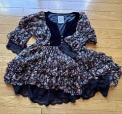 Me couture by me 花柄フリルワンピース 黒レース姫ギャルロリータのサムネイル