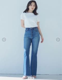 anuans セミフレアデニム　サイズ2 BLU