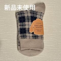 新品未使用 ソックス 靴下 23-25cm チェック柄のサムネイル