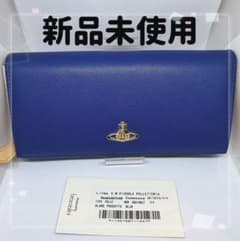【新品未使用】Vivienne Westwood 人気の長財布　ブルー×ベージュのサムネイル