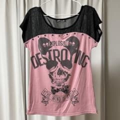 GHOST OF HARLEM スカルプリント 半袖Tシャツ ピンク - メルカリ