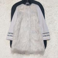 美品】ソブ カシミヤ ウール エコファーノーカラーコート 定価10万 