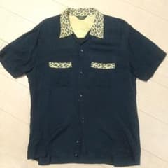 フラットヘッド ロカビリー レーヨン ボーリングシャツ レオパード 希少42のサムネイル