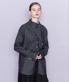 【ぷーちゃん様】イウエンマトフ　デニムシャツ　パールボタンシャツ　ボウタイシャツ ぷーちゃん様】イウエンマトフ デニムシャツ パールボタンシャツ