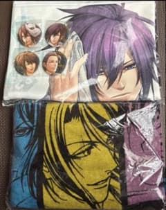 薄桜鬼 斎藤一 描き下ろし 湯上がりビッグマイクロファイバータオル 新品未開封 薄桜鬼 湯上がりビッグマイクロファイバータオル 缶バッジ 斎藤一 土方