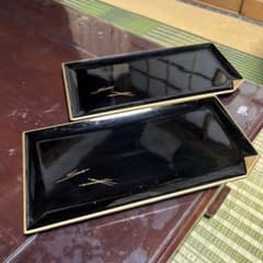 漆器 長角盆 2枚セット 金彩 矢柄 - メルカリ