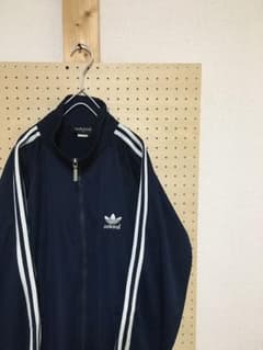 adidas 90s トラックジャケット ジャージ ネイビー ビッグシルエットのサムネイル