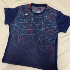 YONEX バドミントンシャツ （ユニフォーム）XOサイズ ネイビー 幾何学模様のサムネイル