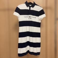 TOMMY HILFIGER ボーダー ポロシャツワンピース 半袖のサムネイル