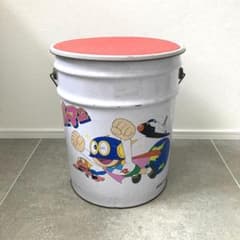 希少】昭和レトロ パーマン ペール缶 ブリキ缶 スツール - メルカリ