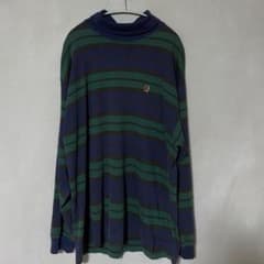 90s ヴィンテージ　トミーヒルフィガー　ハイネック 長袖Tシャツ　フェード