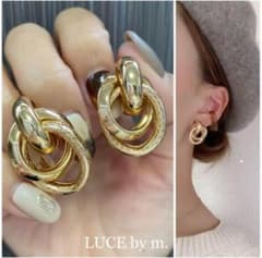510 골드 트리플 링 심플 귀걸이 세련