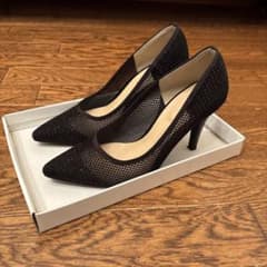 ブラックメッシュハイヒール 23.5cmのサムネイル