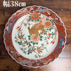 古伊万里 赤絵金彩獅子図大皿 飾り皿/時代/アンティーク - メルカリ