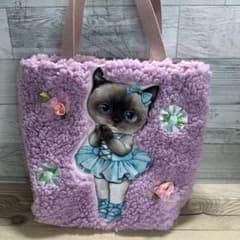 012628 コヤンイサムチョン ファー生地トートバッグ リトルバレリーナ