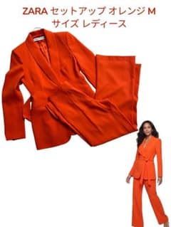 ZARA セットアップ オレンジ Mサイズ レディースのサムネイル