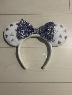 ディズニー カチューシャ ミニー ハート スパンコール パープルのサムネイル