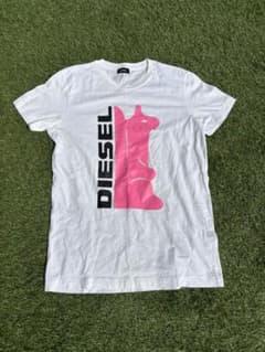 DIESEL ホワイト Tシャツ ピンクプリントのサムネイル