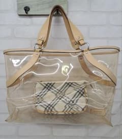 BURBERRY BLUE LABEL バーバリー クリアバッグ ポーチ付き - メルカリ