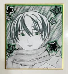 手描きイラスト 色紙 オリジナルキャラクターのサムネイル