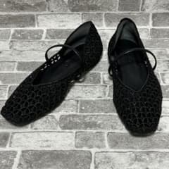 le talon ルタロン スクエア ストラップフラットパンプス 23.5cm