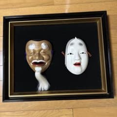 能面 2点セット の額 金色と白色 能面 2点セット の額 金色と白色 | Mercari