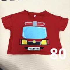 80 消防車　はたらくくるま　Tシャツのサムネイル