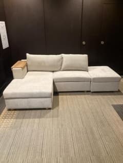 コンテナ保管】【展示品・未使用品】3人掛けソファ カウチソファ