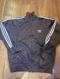 adidas ダークブラウン ジップアップジャージ L - メルカリ