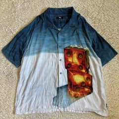 STUSSY 半袖 アロハ 開襟 シャツ レーヨン OLD ロゴ Dice - メルカリ