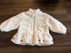 Cottoli ボアアウター ホワイト ハート柄 バースデイ 95cmのサムネイル