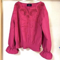 as know as 長袖ブラウス ピンク 刺繍のサムネイル