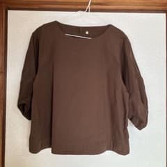 無印良品　五分袖ブラウス　ブラウンのサムネイル