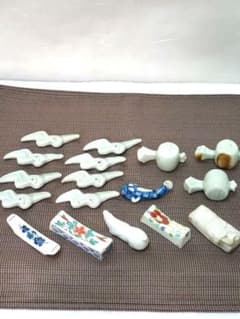 レトロ 箸置き 18個セット まとめ売り 陶器 骨董 縁起物 鳥 打出の小槌