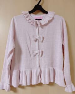 nile perch ナイルパーチ　ラメフリルカーディガン ペールピンク