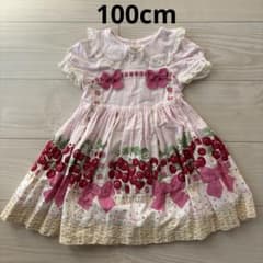 シャーリーテンプル チェリーバスケットワンピース 限定ピンク色 100cm