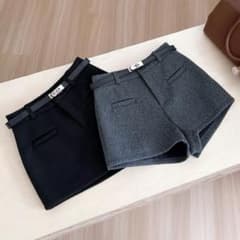 【salang】ウールベルトショートパンツ ブラックのサムネイル