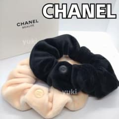 シャネルノベルティ新品シュシュ2個セット 箱付き黒、ピンク 激レア品