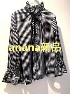 アナナ anana フリルリボンチェックブラウス 新品 - メルカリ