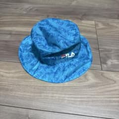新品未使用！FILA バケットハット ブルー 総柄 ロゴ