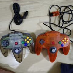 NINTENDO64 コントローラー 2個セット オレンジ・クリアのサムネイル
