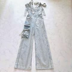 ANDMARY Nicola ribbon denim allinone - メルカリ