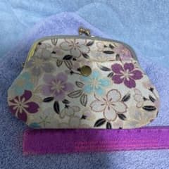 【中古品】桜柄　親子がま口財布　日本製のサムネイル