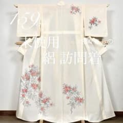 夏物！逸品◎正絹◇絽◇未使用！極上訪問着159cm象牙色 枝花 - メルカリ