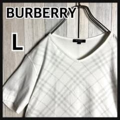 3862【人気デザイン・美品・Lサイズ】バーバリー ノバチェック柄 T 