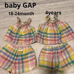 baby GAP セットアップ　カラフル　チェック２歳差姉妹　夏　おまけ付きのサムネイル