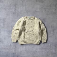90s Cladknit アランニット XL アイボリー ウール - メルカリ