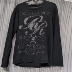 黒の長袖Tシャツ グラフィックプリント roen ドクロ　y2k　ストーン装飾のサムネイル
