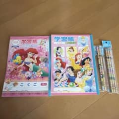 【新品】ディズニープリンセス アリエル 国語学習帳 2冊セット　鉛筆5本付き